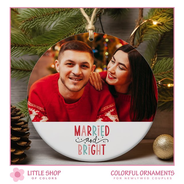 First Christmas Married Photo Ceramic Tree Decoration (Creator Uploaded)