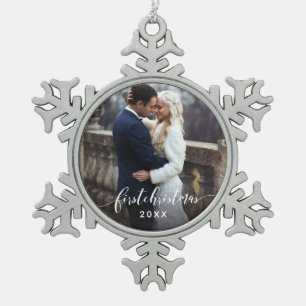 First Christmas Married Photo Holiday Ornament