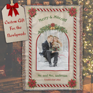 First Christmas Married Photo Keepsake Blanket