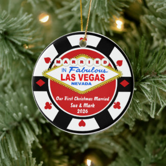 First Christmas Married Vegas Ornament 2026