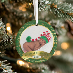 First Christmas Mele Kalikimaka Hawaiian Photo Cer Ceramic Tree Decoration