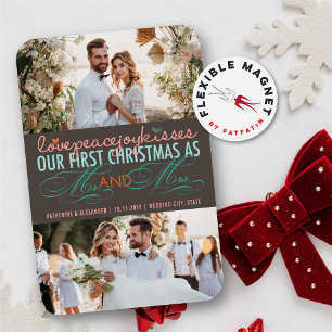 First Christmas Mr. & Mrs. Holiday Photo Magnet