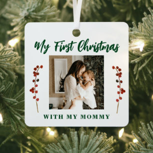 First Christmas mum and baby 2 photo Metal Tree Decoration