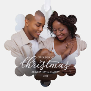 First Christmas Mum Dad Family Photo Card