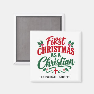 FIRST CHRISTMAS New Christian Believer Favour Gift Magnet