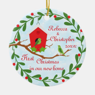 First Christmas New Home Birdhouse Ceramic Tree Decoration