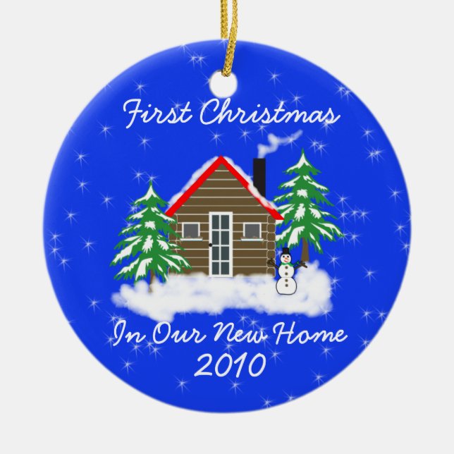 First Christmas New Home Ceramic Tree Decoration (Front)