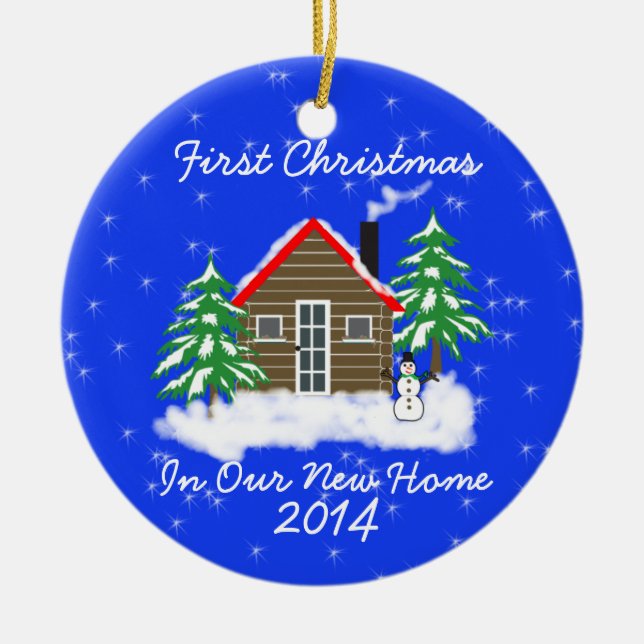 First Christmas New Home Ceramic Tree Decoration (Front)