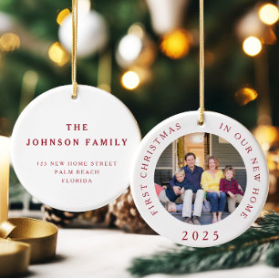 First Christmas New Home Christmas Photo Ceramic Tree Decoration