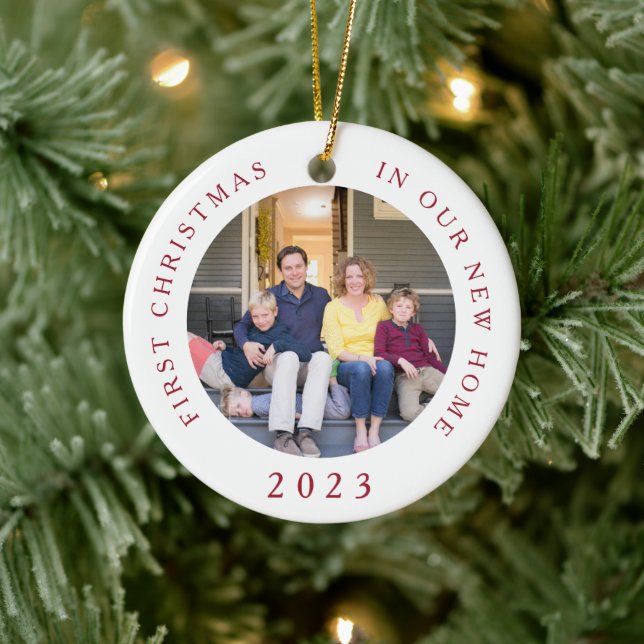 First Christmas New Home Christmas Photo Ceramic Tree Decoration (Tree)