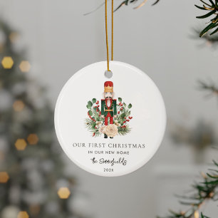 First Christmas New Home Nutcracker Script Ceramic Tree Decoration