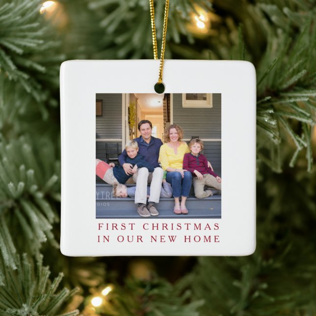 First Christmas New Home Photo Ceramic Ornament (Tree)