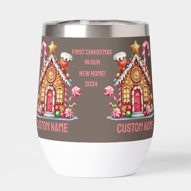 First Christmas new home quote brnWater Bottle (Back)