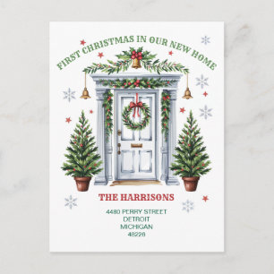 First  Christmas New House Ornament Holiday Postcard