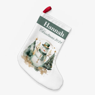 First Christmas novelty green Santa Small Christmas Stocking