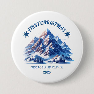 First Christmas of George and Olivia 7.5 Cm Round Badge