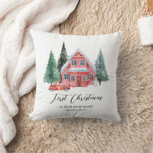 First Christmas Personalised Christmas New Home  Cushion