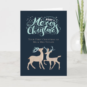 First Christmas Personalised Deer Christmas Holiday Card