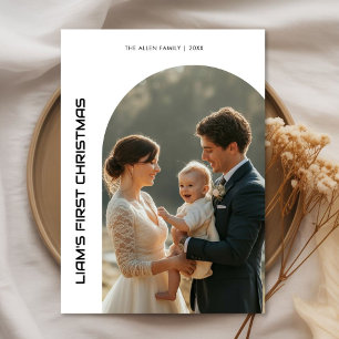 First Christmas Personalised Family Celebration Ca Holiday Card