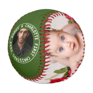 First Christmas Personalised One Of A Kind Photo Baseball