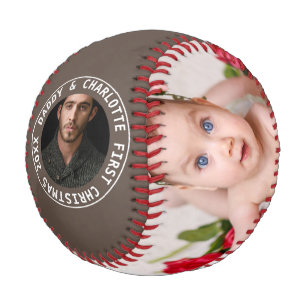 First Christmas Personalised One Of A Kind Photo Baseball