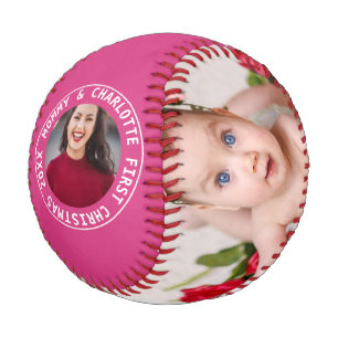 First Christmas Personalised One Of A Kind Photo Baseball