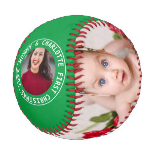 First Christmas Personalised One Of A Kind Photo Baseball