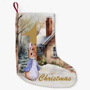 First Christmas Peter Snowy landscape Small Christmas Stocking