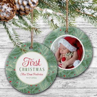 First Christmas Photo Ceramic Tree Decoration