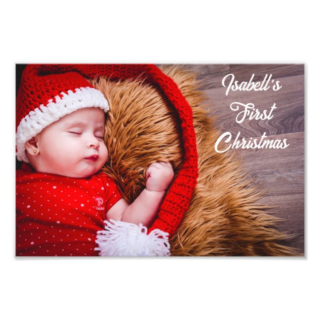 First Christmas Photo Enlargement with Overlay (Front)