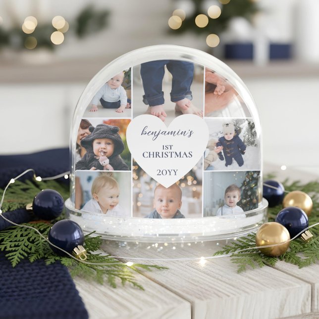 First Christmas Photo Gallery Birth Stats Keepsake Snowglobe (First Christmas Photo Gallery Birth Stats Keepsake Snow Globe)