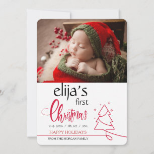 First Christmas Photo Holiday Greeting Card