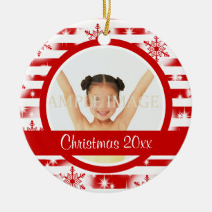 First Christmas photo personalise Ceramic Tree Decoration