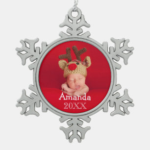 First Christmas Photo Snowflake Holiday Decoration