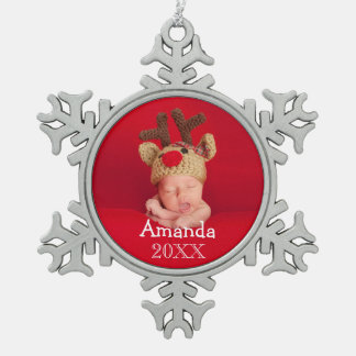 First Christmas Photo Snowflake Holiday Decoration