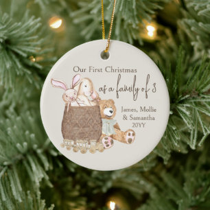 First Christmas Pregnant Teddy Bear Custom Photo C Ceramic Tree Decoration