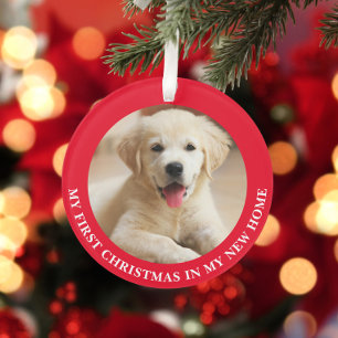 First Christmas Puppy Dog Personalised Photo Ornament
