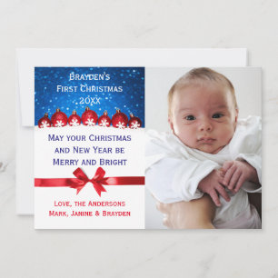 First Christmas Red Ornaments - Christmas Card
