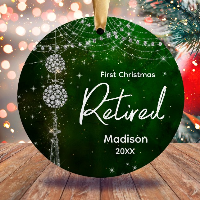 First Christmas retired elegant green glitter  Ceramic Tree Decoration (Creator Uploaded)
