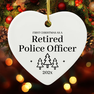 First Christmas Retired Police Officer Retirement Ceramic Tree Decoration