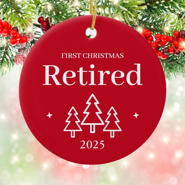 First Christmas Retired Red Round Ceramic Tree Decoration (First Christmas Retired Red Ceramic Ornament
)