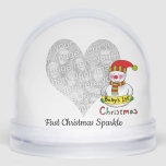 First Christmas Sparkle – Snowman Design Snowglobe<br><div class="desc">Celebrate your baby’s first holiday season with this adorable snowman design and the sweet message “First Christmas Sparkle.” Featuring a cute and cosy snowman illustration, this cheerful winter theme is perfect for marking this major milestone with warmth, joy, and a bit of seasonal sparkle. Ideal for new parents, grandparents, and...</div>