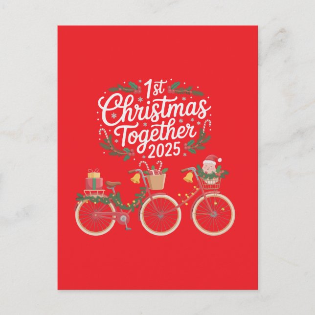 First Christmas Together 2025 Romantic Couple  Postcard (Front)
