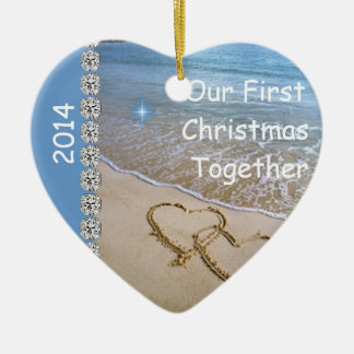 First Christmas TOGETHER BEACH 2014 CUSTOM ORNAMEN Ceramic Tree Decoration