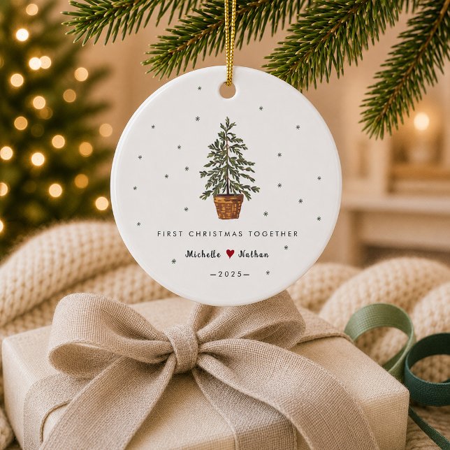 FIRST CHRISTMAS TOGETHER CERAMIC TREE DECORATION (Creator Uploaded)
