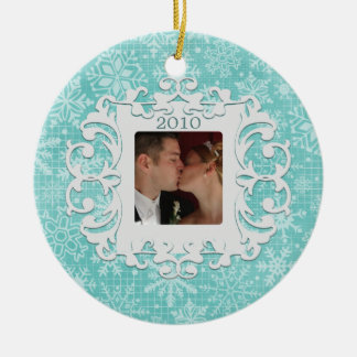First Christmas Together Custom Photo and Date Ceramic Tree Decoration