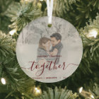First Christmas Together Custom Photo Red Script C
