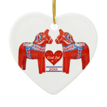 First Christmas Together Dated Swedish Dala Horse