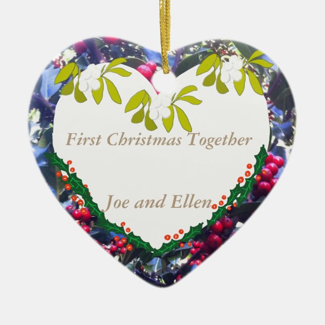 First Christmas Together Keepsake Ceramic Tree Decoration (Front)
