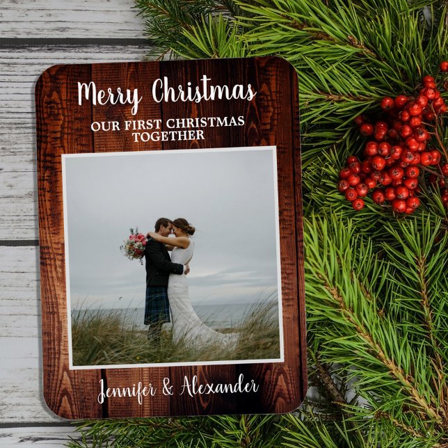 First Christmas together Merrry Christmas photo Magnet (Create your own First Christmas together Merrry Christmas photo Magnet.)